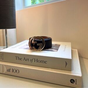 Gucci Interlocking Buckle leather belt